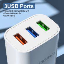 Hot Sale Quick Charger 2a 3 Ports USB Charger for Mobile Phone Chargers Fast Charging Wall Adapter for Iphone Huawei thumbnail-4