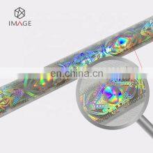 Катушка серебряной деметализированной голографической фольги в полоску для печатных бумажных этикеток thumbnail-3