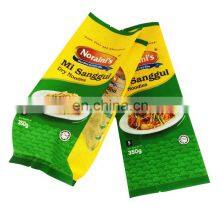 Custom Printed Dry Food Grade Transprant Pouch Side Gusset Plastic Packaging for Noodles