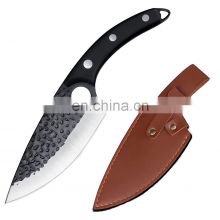 Hand forged bone knife stainless steel meat knife Multi-Purpose Butcher Cleaver Knife with sheath