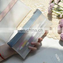 Simple Transparent TPU Leather Korean Fashion INS Pencil Bag Pouches Stationery Organizer Pencil Case Pencilcase School Pen Case thumbnail-3