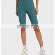 Wholesale Custom Logo High Waist Ribbed With Hidden Pocket Women Soft Biker Shorts Workout Gym Fitness Sportswear Clothing thumbnail-3