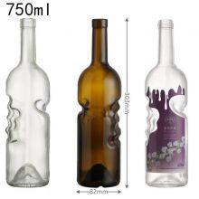 750ml 75cl Exquisite Design God Hand Shape Glass Bottle Gold Supplier SinoBottles Packaging thumbnail-1