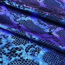Shiny Holographic Reflective Snake Pattern Shiny Foil Print Nylon Spandex Knitted Fabric for Swimwear Sportswear thumbnail-2