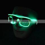 Light up EL Wire Framed Glasses (Black frames with Clear lenses) for Parties