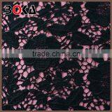 New Dyeable Lace Fabric Flower Design Black Crochet Cotton Lace New Design Water Soluble African Fabrics thumbnail-2