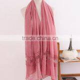 Wholesale New Plain Cotton Muslim Women Fashion Scarf Lace Hijab Quality Choice thumbnail-3