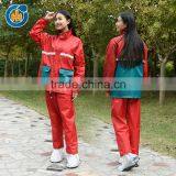 High Visibility safety pvc ladies raincoats with hoods