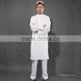 white Arabic thobe long sleeve aldaffah man muslim dress thobe Arabian robes thawb                        
                                                Quality Choice