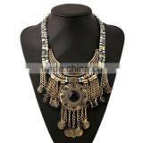 Foreign Trade Fashion Long Luxury Coin Tassel Exaggerated Gem Necklace thumbnail-4