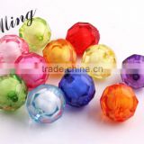 Colorful Mix Chunky Acrylic Round Transparent Plastic Facted Beads in Beads 8mm to 20mm Stock ,Paypal Accept