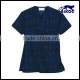 100% polyester The Beat Navy Unisex Print Scrub uniform can be customized