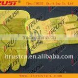 Yellow Genuine Leather Working Gloves With Patch Palm