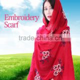 200*90 CM Fashion 2016 New Designer Brand embroidery Scarf Women Winter Cotton Femmel scarf Wholesale