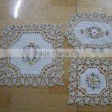 Elegant Hand Crocheted Small Placemat /curtain With Ribbon Embroidery Different Shapes