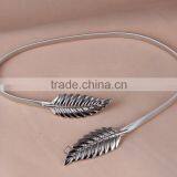 Skirt Decorated With Golden Leaf Buckle Belt Ladies Dress Fine Decorative Elastic Elastic Metal Waist Chain Belt thumbnail-5