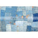 Natural Fibres Multi-shades Denim Patchwork Rug thumbnail-1