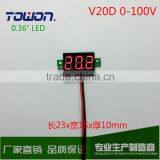 Digital Voltmeter 100V DC Three Bit Red Green Blue 0.36 " LED Voltage meter With Reverse Connection Protection