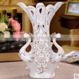 fashion gold outline peacock white vases for wedding centerpieces