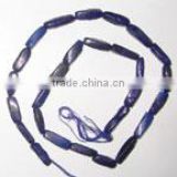 Lapis plain twisted gem beads