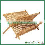 Modern Kitchen Design Bamboo Plate Storage Folding Dish Racks