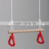 Wooden Trapeze Bar Swing With Triangle Rings thumbnail-1