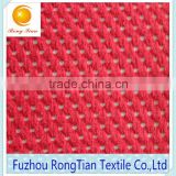 Hot sells red polyester warp knitting 130gsm hole mesh plush fabric for toy