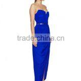Lady's Silk Crepe de Chin Long Strapless Evening Dress thumbnail-3