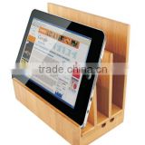 Universal desktop multi wooden bamboo cell mobile phone charging station for tablet