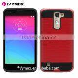 2016 New Hot Selling Products Double Layer Protective Brushed Metallic Phone Case for LG K7/M1/Tribute 5/Escape 2016