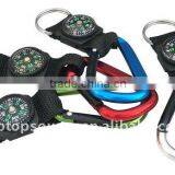 Hot Sale Mini Cheap Aluminum Super Portable Pocket School Kids Colorful Cute Carabiner With Compass for Promotion