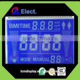 negative segment BMI(body mass index) time lcd display,blue TN white backlight