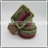 Fashion Mixed Colors Rope Fabric Belt With Square Buckle for Women thumbnail-1