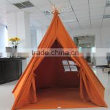 2 persons canvas teepee tent kids playing
