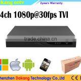1080P TVI DVR Support TVI Camera ip Camera and Analog Camera,4 in 1 1080P Realtime DVR,1pcs SATA