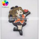 Singing Girl Plastic Keychain,cute Girl Plastic Keychain,PVC Girl Keychain