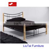 Furniture double bed wood metal bed with double size
