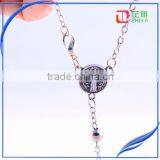 Jerusalem Round Silver Bead Catholic Rosary thumbnail-5