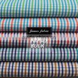 James no minimum 100% Cotton Spring/Summer Shirting & Dress Fabric, Colorful Carbon Peached Stripe/Check/Plaid Fabric