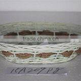 Green Willow Wood Chip Tray With Rope and Handles