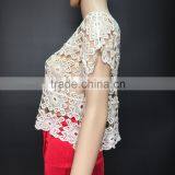 Crochet Top /bikini Cover up /lace Crochet/white Lace up Top thumbnail-2