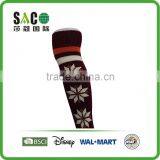 White Snow Pattern Red and White Stripe Garnet Knee-high Sports Socks thumbnail-6