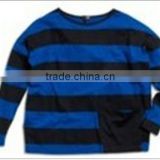 High Quality Fashion Style Blue Striped Cotton Boy T-shirt
