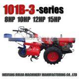 8-15HP Two Wheeled Diesel Tractors With Rotary Tiller for Farming / Gardening, Farm Walking Tractor With Rotary Tiller for Sale! thumbnail-3