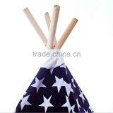 BSCI Aduit Black Striped Canvas Material Wooden Pole Children Kids Play Tepee Tent thumbnail-3