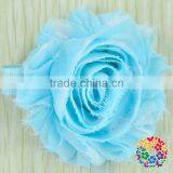 Orange Shabby Flower 2015 New Design Wholesale Beautiful Flower Chiffon Shabby Flower With a Clip thumbnail-5
