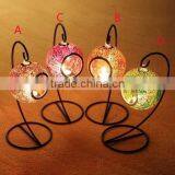 Mosaic Glass Lantern Candle Holders Hanging Candle Lantern Garden Light thumbnail-1