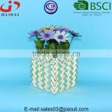 New Design Electric Plating Copper and Light Gold Geometry Patterned Square Ceramic Planter Pot thumbnail-2