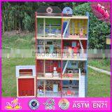 2016 Hot Sale Baby Wooden Model Doll House,pretend Toy Kids Wooden Model Doll House W06A138 thumbnail-4