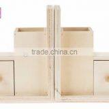 Hot Sales New Design Unfinished Wooden Bookends With Storage Box thumbnail-1